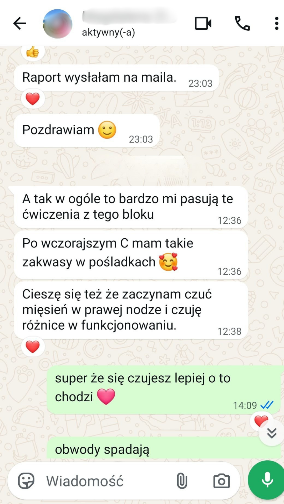 Wiadomość od uczestniczki programu