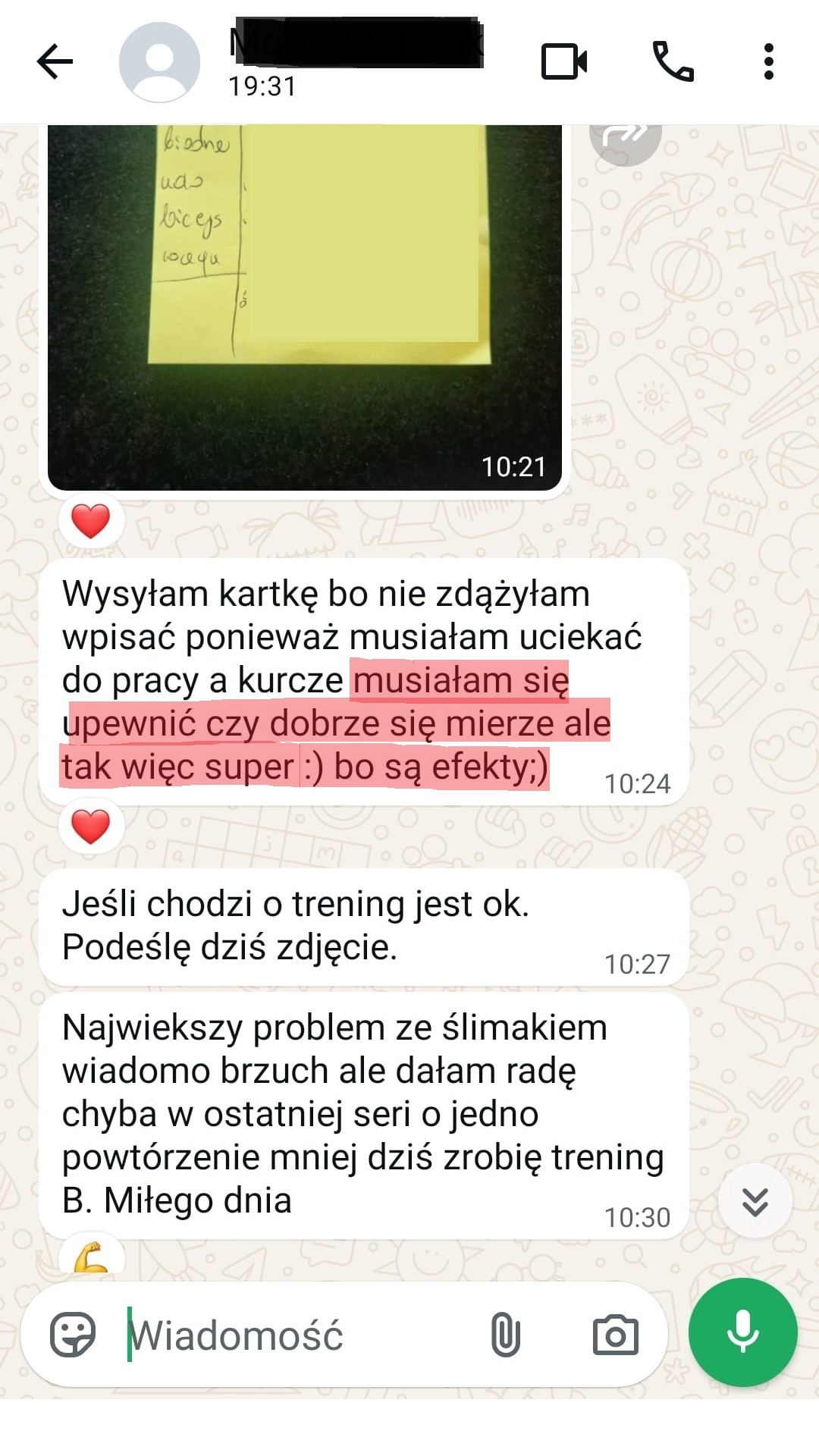 Wiadomość od uczestniczki programu